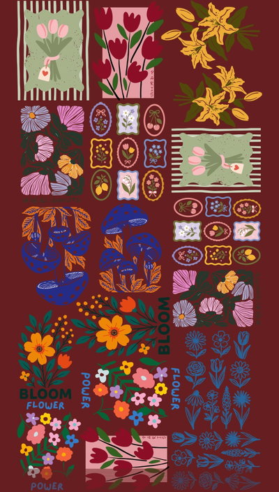 Pliego Flores de colores