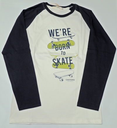 Remera combinada rayada