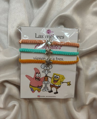 Pulseras Bob esponja x3 