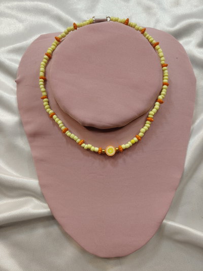 Collar de mostacillas maranja🍊