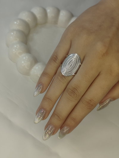 Anillo ovalo plateado 
