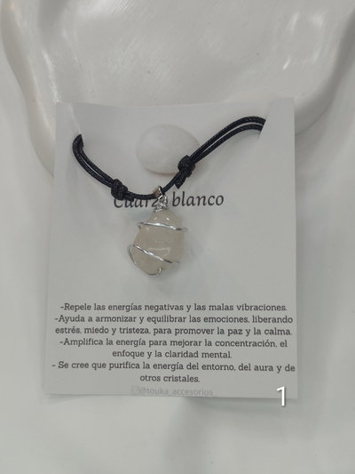 Collar ajustable Cuarzo blanco