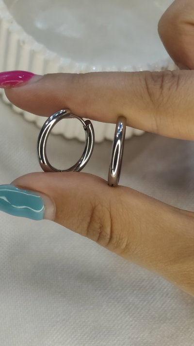 Argollita Click Plateado  A.Q