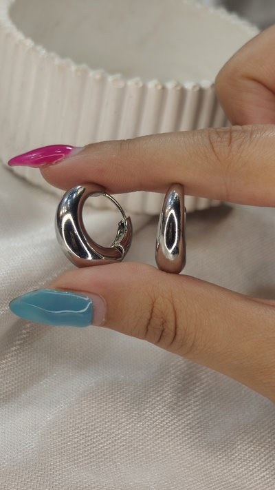 Argollas Flip plateado 