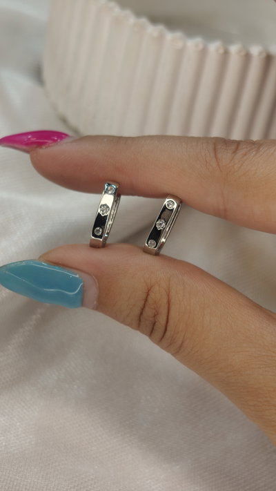 Argollitas oval Cubic 