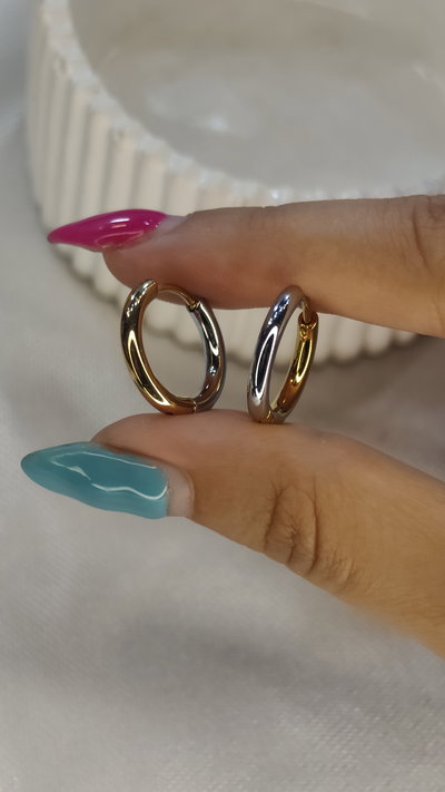 Argollita Click Dorado y plateado A.Q  