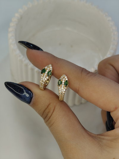 Argollitas Serpiente Esmeralda 