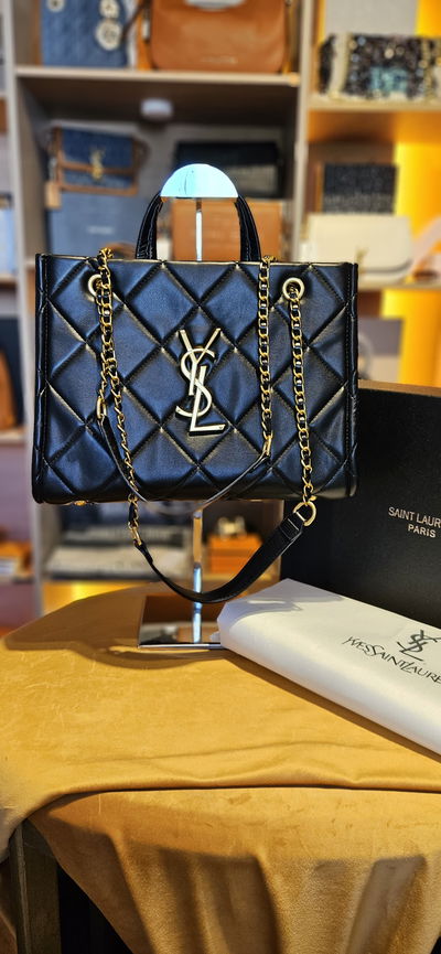 Cartera YSL Grande con cadena. Negra