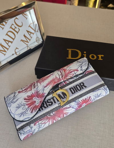 Billetera Dior Blanca y Roja