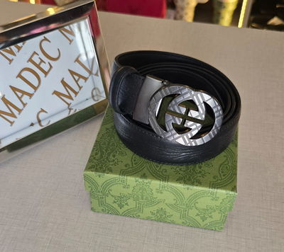 Cinto Gucci Hebilla Gris