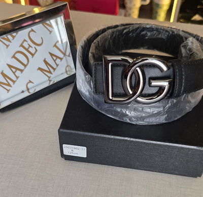 Cinto D&G Hebilla Plateada Negra Deluxe