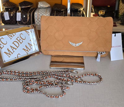 Cartera Zadig Gamuzada Camel 