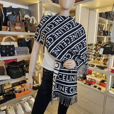Pashmina Celine Blanco /Negro
