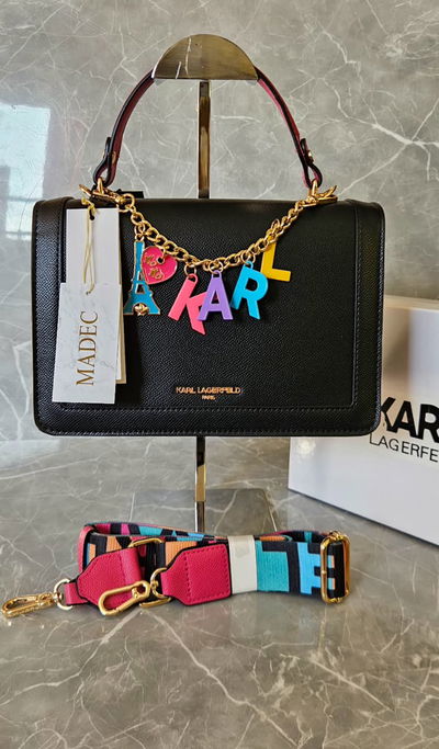 Cartera KARL LAGERFELD SIMONE Negra Logo Multicolor