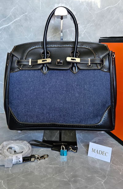 Cartera Hermes Grande Azul-Negro