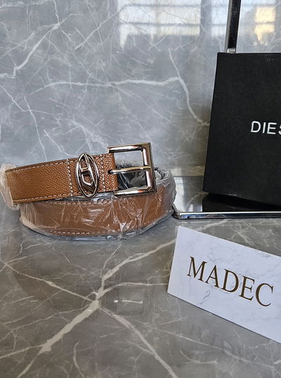 Cinto Diesel Marrón Hebilla Plateada 
