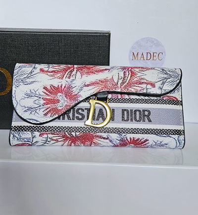 Billetera Dior Blanca y Roja