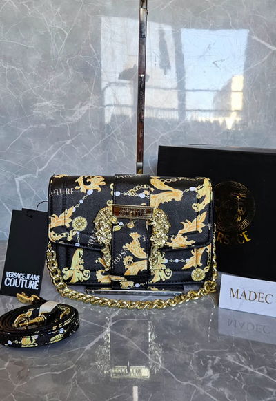 Cartera Versace Cuero Negra