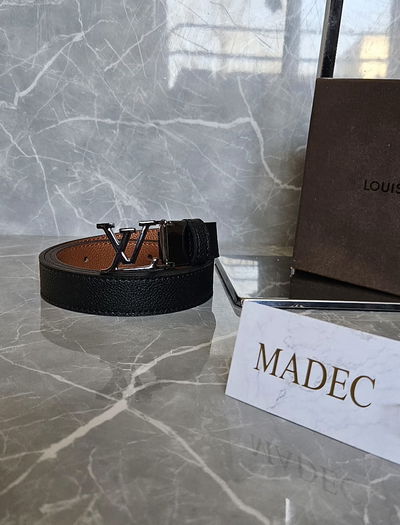 Cinturon Louis Vuitton Negra Hebilla Negra/Cromo