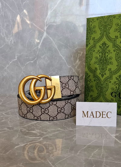 Cinto Gucci Hebilla Dorara Opaca Deluxe 