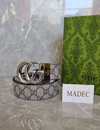 Cinto Gucci Hebilla Plateada Deluxe 