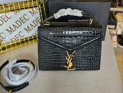 Cartera Yves Saint Laurent Croco Negra