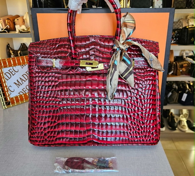 Cartera Hermes Birkin Crocro Roja 