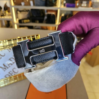 Cinto Hermes Reversible Hebilla Negra