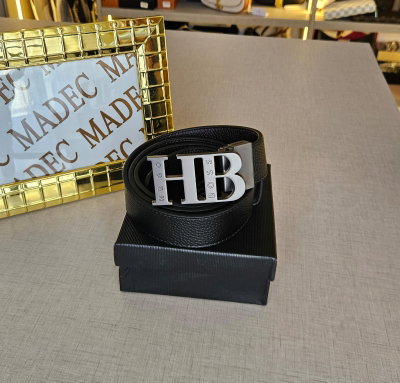 Cinto Hugo Boss Revesible Negro Hebilla Plata 