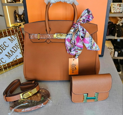 Cartera Hermes Birkin Suela + Cinto + Mini Riñonera 