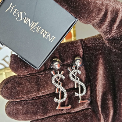 Aros Yves Saint Laurent Plateados