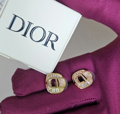 Aros Dior Dorados - Acero de Lujo 
