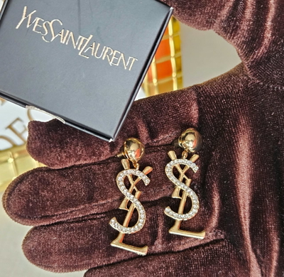 Aros Yves Saint Laurent Dorado 