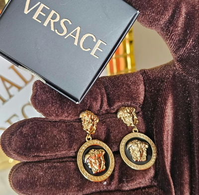 Aros Acero Versace Dorados 