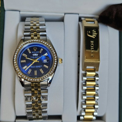 Reloj Rolex Plata/Dorado+Pulsera