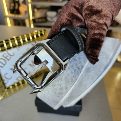 Cinto Cartier Hebilla Plateada Reversible