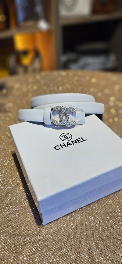 Cinturon Chanel Blanco 