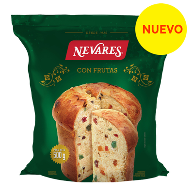 PAN DULCE NEVARES CON FRUTAS X 500 GR