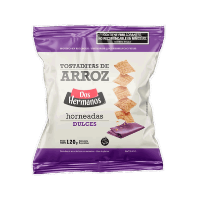 TOSTADAS DE ARROZ DOS HERMANOS DULCES X 120 GR