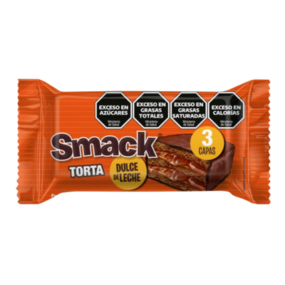 TORTA SMACK BIZC. RELL. C/ DULCE DE LECHE X 70 GR.