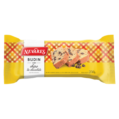BUDIN NEVARES C/ CHIPS DE CHOC. X 250 GR.