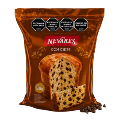 PAN DULCE NEVARES CON CHIPS X 500 GR