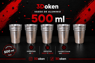 Vaso de Aluminio 500 mL - Impresión 3D