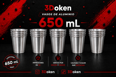 Vaso de Aluminio 650 mL - Impresión 3D