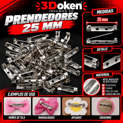 Prendedor Metálico de 25 mm – Para Pines y Accesorios