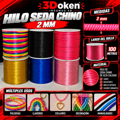 Hilo Chino de Seda de 2 mm – Rollo de 100 Metros