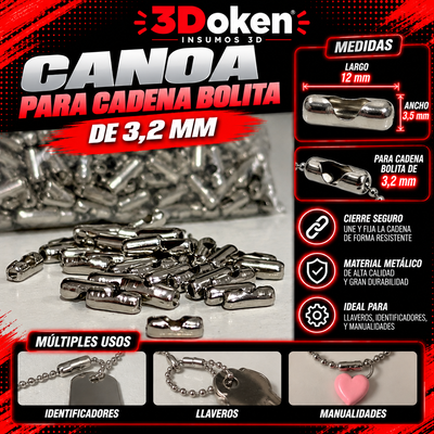 Canoas para Cadenas de Bolitas de 3,2 mm