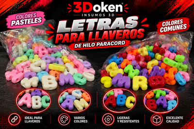 Letras para Llaveros de hilo Paracord (500 g)