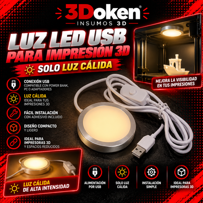 💡Luz calida LED USB para Lámparas de Impresión 3D💡
