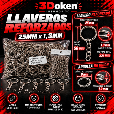 Cadenas sin fin + Aros para Llavero (Reforzado)